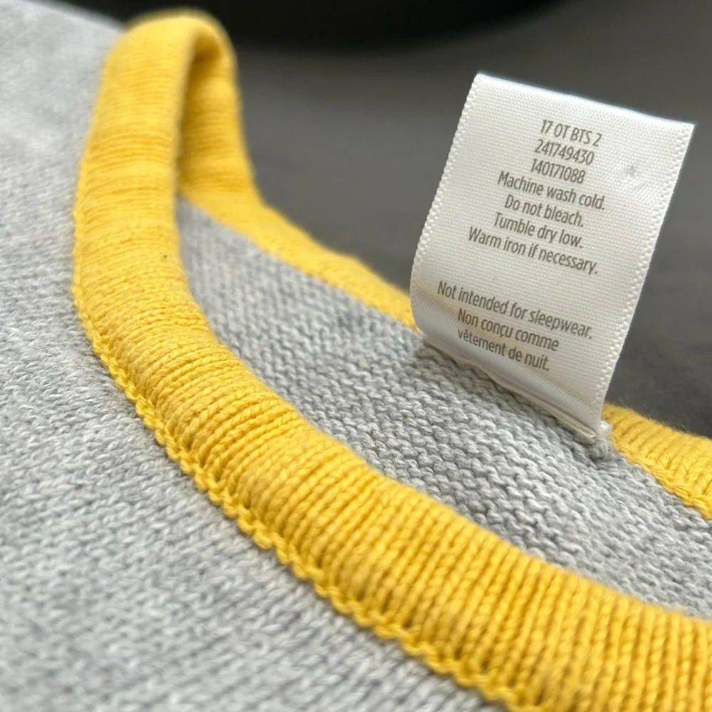 Gymboree Girls Dress Gray/Yellow Knit Cotton Owl Sweater Size 7 Spring